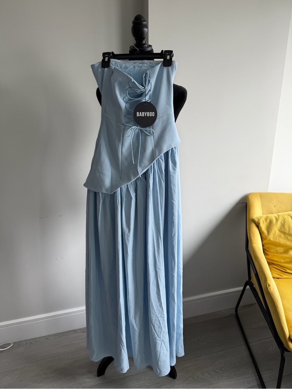 NWT BABYBOO MALIYAH MAXI DRESS BABY BLUE - Picture 4 of 5